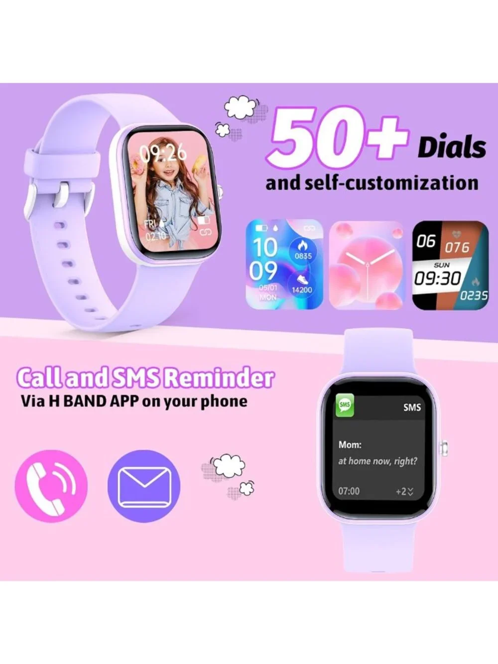 Smart Kids Fitness Watch - 19 Sport Modes, DIY Dial, Waterproof, Sleep Monitor